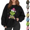 Suéter Feminino de Moda com Manga Longa, Estampado, Gola Redonda, Soltinho