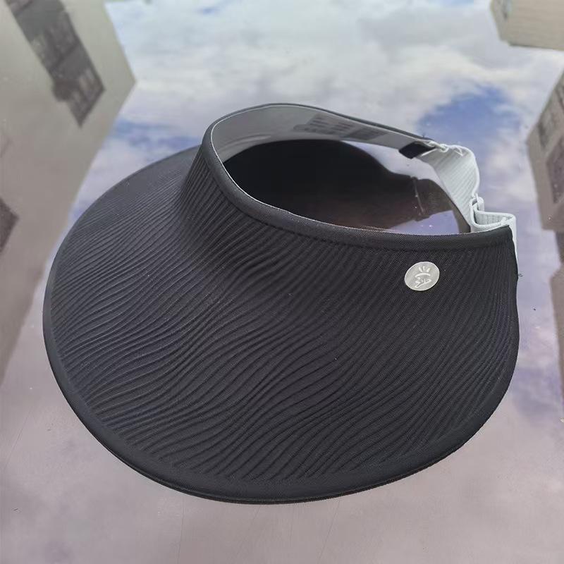 Simple empty top seamless hat textured sun hat women's outdoor UV protection large brim face covering sun hat