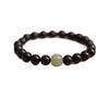 Unisex Sandalwood & Hetian Jade Bracelet with High-Density Wenge Wood & Golden Star Beads