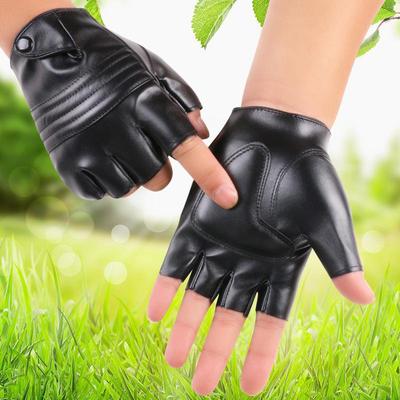 Atmungsaktive Halbfingerhandschuhe aus PU-Leder zum Tanzen, für den Nachtclub, zum Radfahren, Fitness und Autofahren für Männer und Frauen