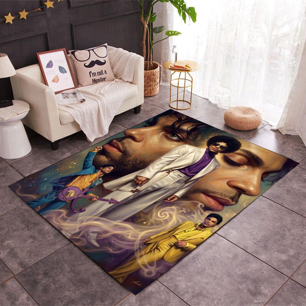 Prince Retro Music Icon Poster Floor Rug Office Rug Suitable For Living Rooms Kitchen Game Room Dormitory Antislip Carpet Anime Office Decor
