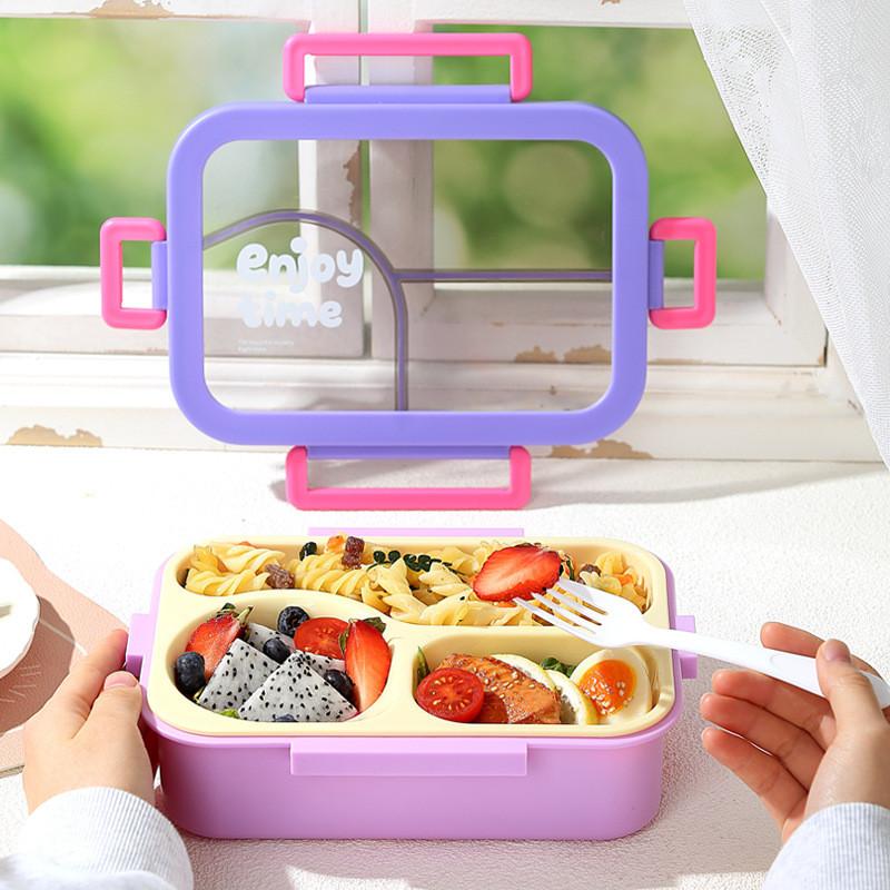 Bento Box With Dividers And Sealed Compartments For Office And School Use