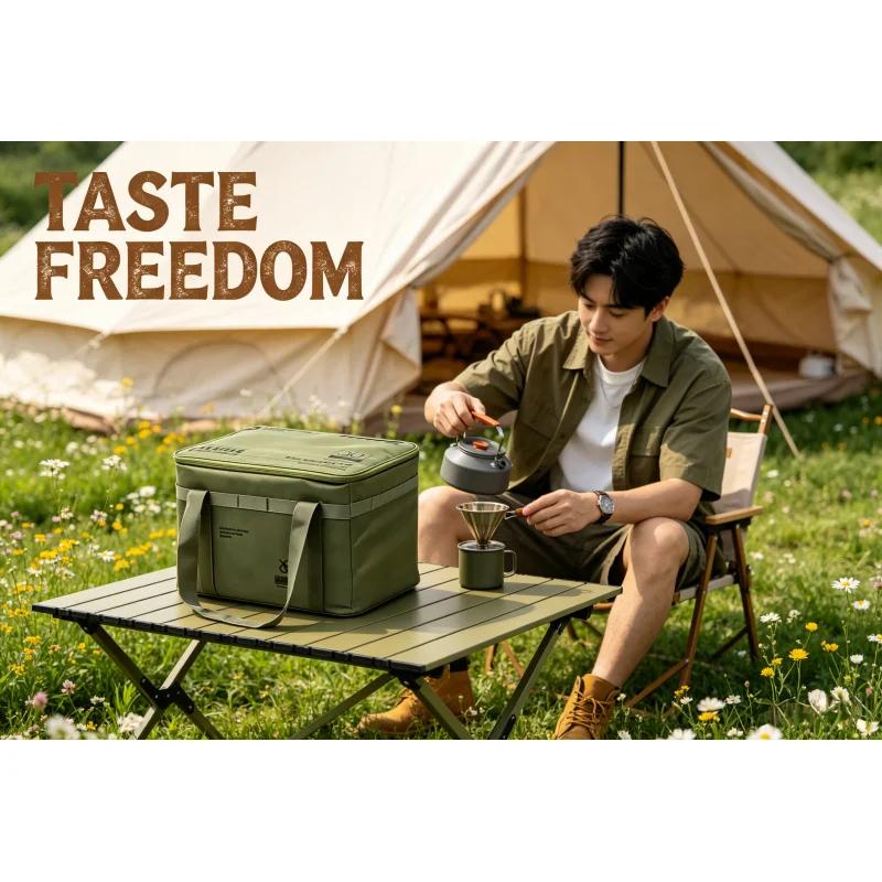 Insulated Waterproof 30L Tactical Camping Storage Bag Folding Storage Box For Picnic Tableware And Field Equipment Outdoor