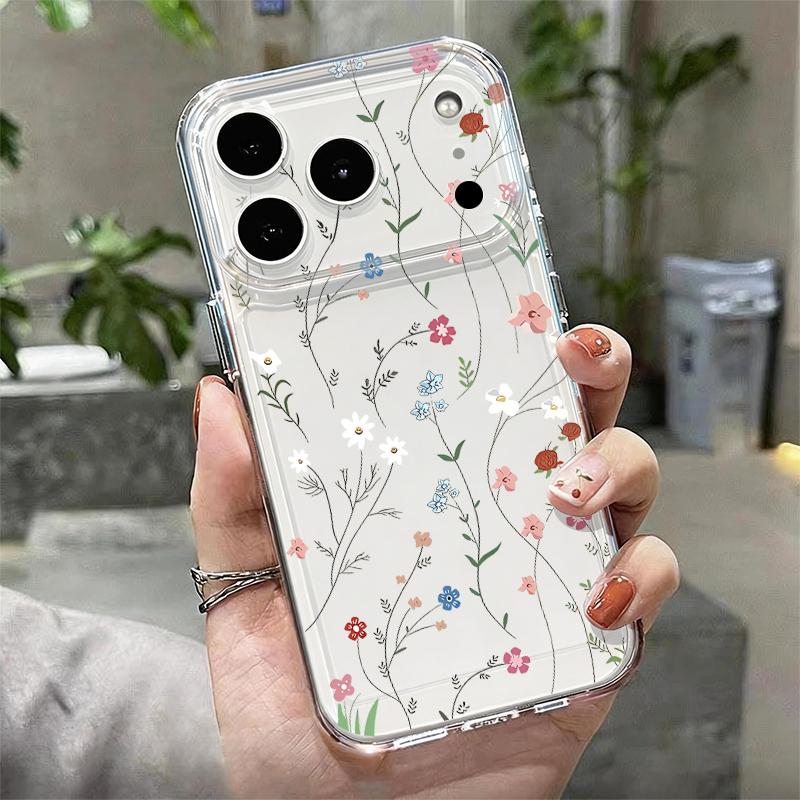 Black Rose Floral Pattern Case For iPhone 17 Pro Max Coque iPhone 16 15 14 13 Pro Max 11 Clear TPU Silicone Soft Cover