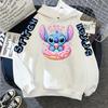 Luxury Brand Women's Hoodies Disney Lilo & Stitch Harajuku Jackets Japanese Fashion Winter Sweaters Women's Warm Sweatshirts