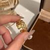 Elegant Retro Lace Hollow Open Ring for Women - Court Style with Unique Design