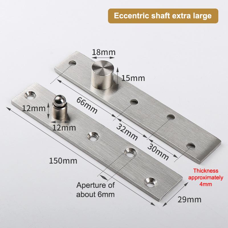 Charnière Pivot de Porte 75Mm-150Mm Acier Inoxydable Axe de Positionnement Haut et Bas Robuste Rotation à 360 Degrés Quincaillerie