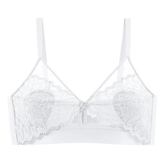 

Женский корейский стиль, сладкий треугольный бюстгальтер без косточек, сексуальный французский стиль, элегантный сказочный стиль, прозрачное кружево с цветочным бретельками, беспроводной бюстгальтер для девочек, внутренняя одежда S белый