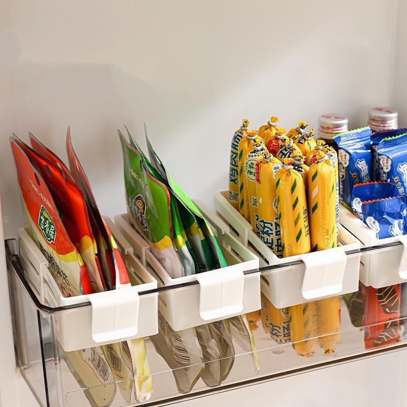 Refrigerator Side Door Sorting Partition Card Buckle Kitchen Bedroom Storage Storage Sorting Box Space Division