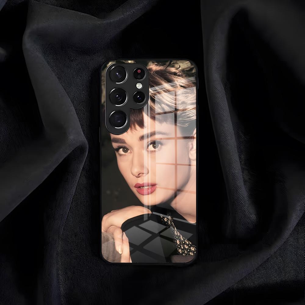 Actress Audrey H-Hepburn Phone Case For Samsung S26 S25 Edge S24 S23 S22 S21 S20 Ultra Plus FE Glass Cover