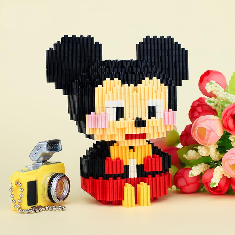 354pcs+ Connection Building Blocks Mickey Mouse Winnie Pooh Donald Daisy Piglet 3D Model Mini Brick Figures For Children Toys