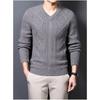 Sweetheart Collar Men's Cardigan Autumn Winter Sweater Business Casual Bottoming Peach Thread Knitted Pullover