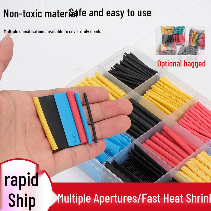 Boxed and Bagged Colored Heat Shrink Tubes - 530pcs Insulation Sleeves and 560pcs Electrician Wiring Tubes