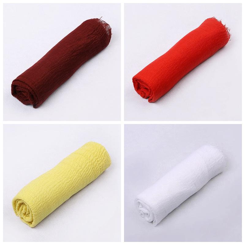 180*90cm Women Cotton Linen Crinkle Scarf Shawl Hijab Long Headscarf Scarves Head Wraps Solid Color Scarves Female Plain Head Scarf