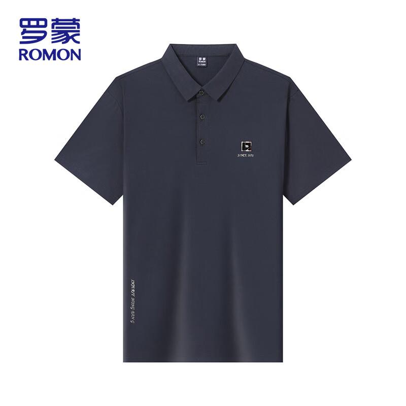 ROMON Men s Summer Solid Color Casual Polo Shirt M