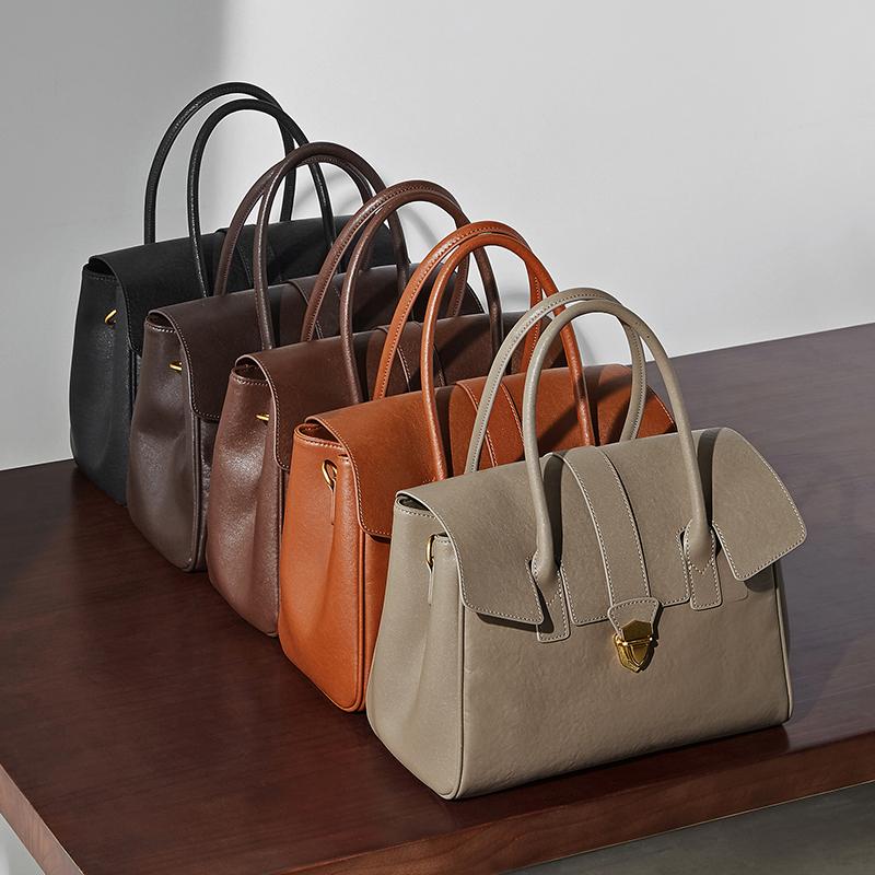 Hifashi Vintage Cow Genuine Leather Large Tote Handbags For Women 2026 Luxury Designer Office Satchel Shoulder Crossbody Bags