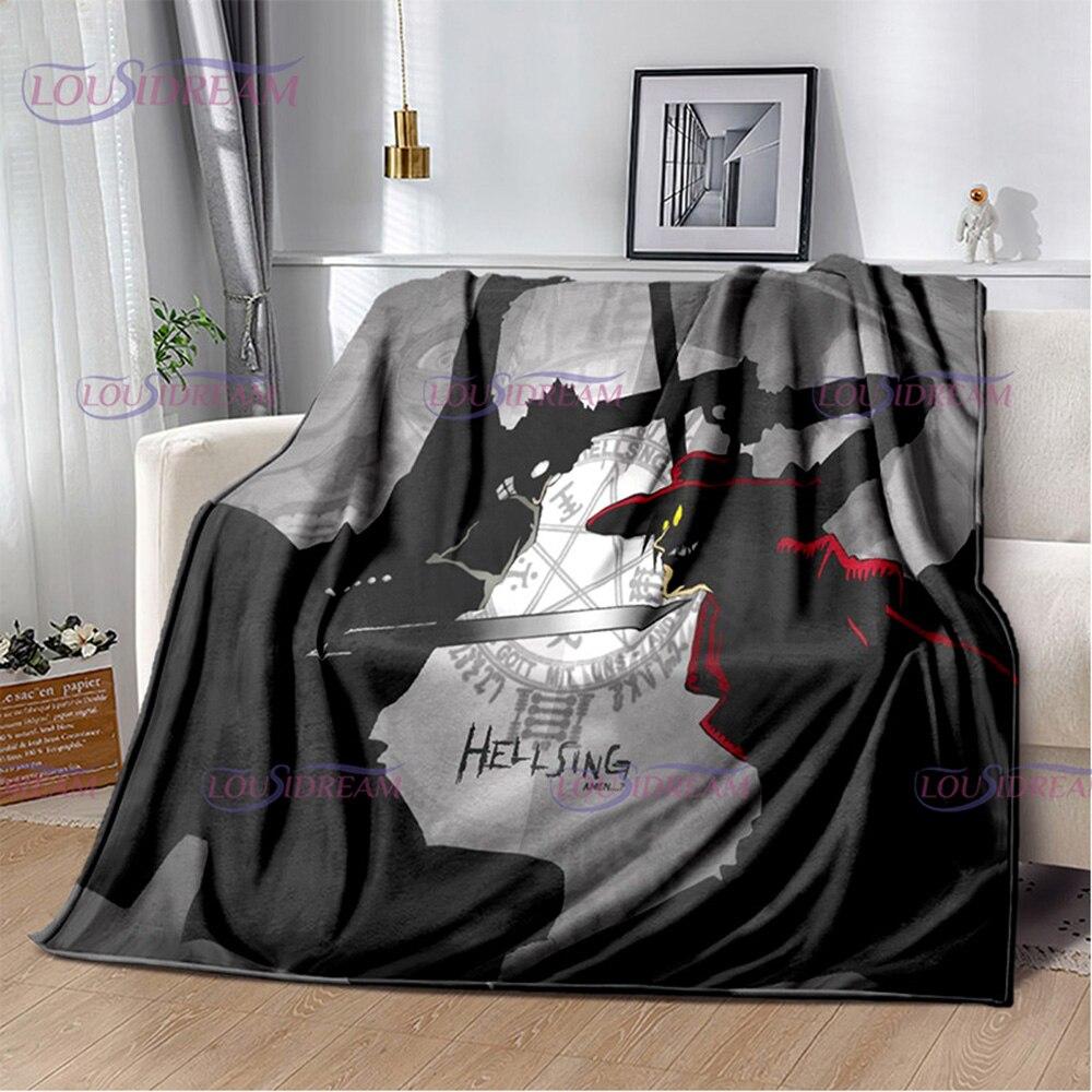 Manta de la serie Hellsing de Anime, manta con estampado de Alucard, colcha suave, funda de viaje cálida para playa, regalo para niños y niñas