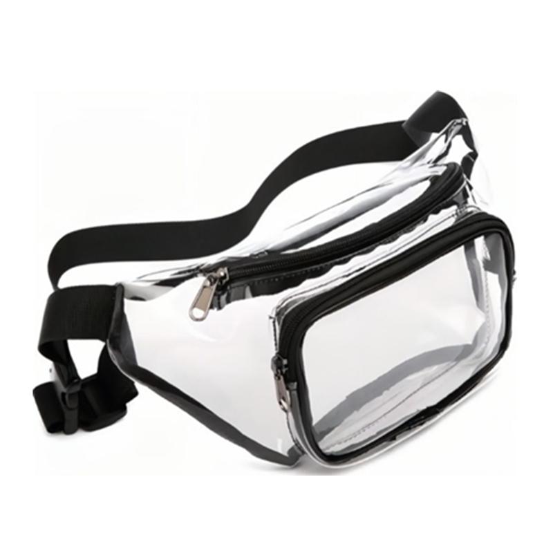 PVC Dámský pas Fanny Pack Taška na opasek Hip Bum Bag Průhledná Transparentní kapsička na hrudi