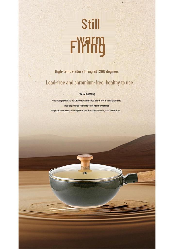 Weidu Ceramic Health Pot: High-Temperature Resistant Ceramic Frying Pan, Wok, Baby Food Pot, and Milk Pot.