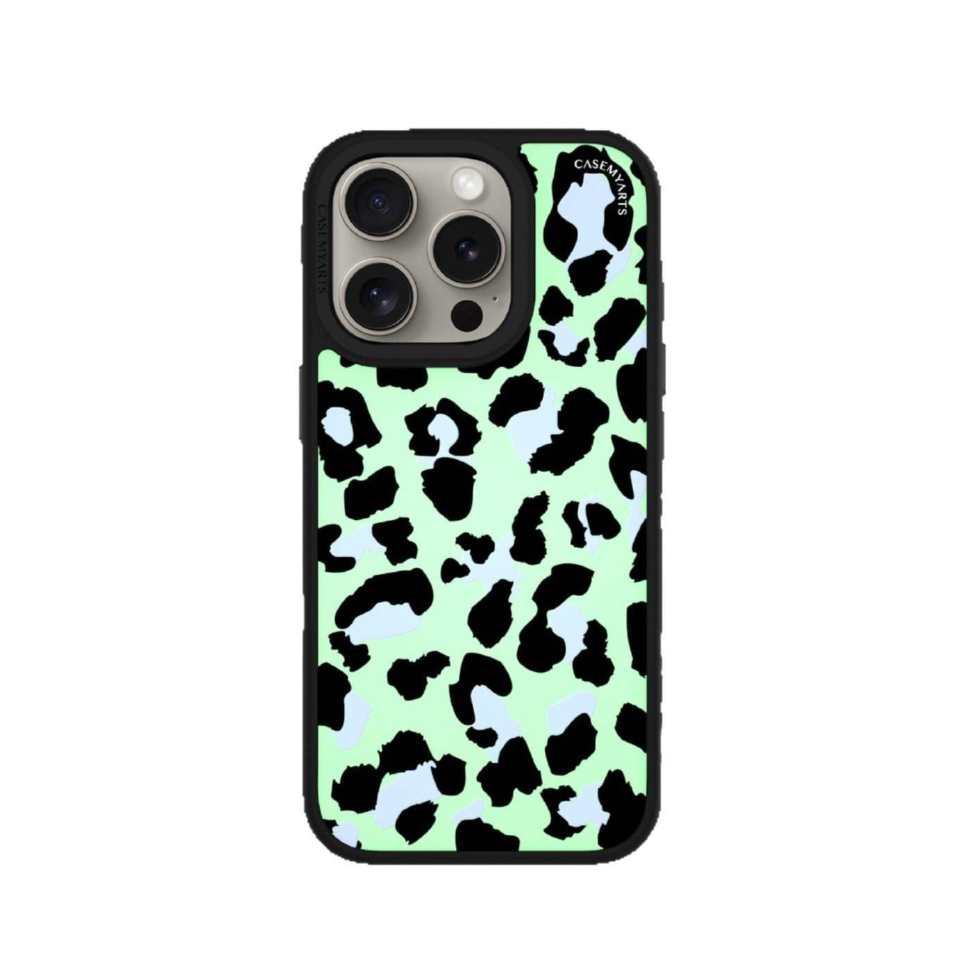 

Green Background Leopard Print for 16Pro Personalized Cartoon for IPhone15ProMax for Apple 14Pro Anti-fall Protection 13 For Apple 11