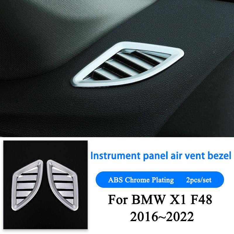 Car Dashboard Air Outlet Frame Cover For BMW X1 F48 2016~2022 Air Conditioner Vent Outlet Cover Trim Auto Sticker Accessories