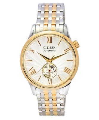 Two Tone Stainless Steel Open Heart White Dial Automatic NH9136-88A Men's Watch