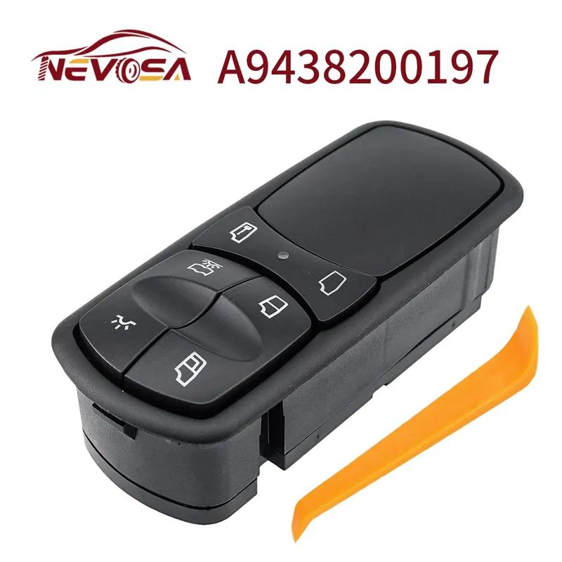 NEVOSA For Mercedes Benz Actros MP1 MP2 Power Window Lifter Switch A9438200197 A9438200097 Control Glass Button