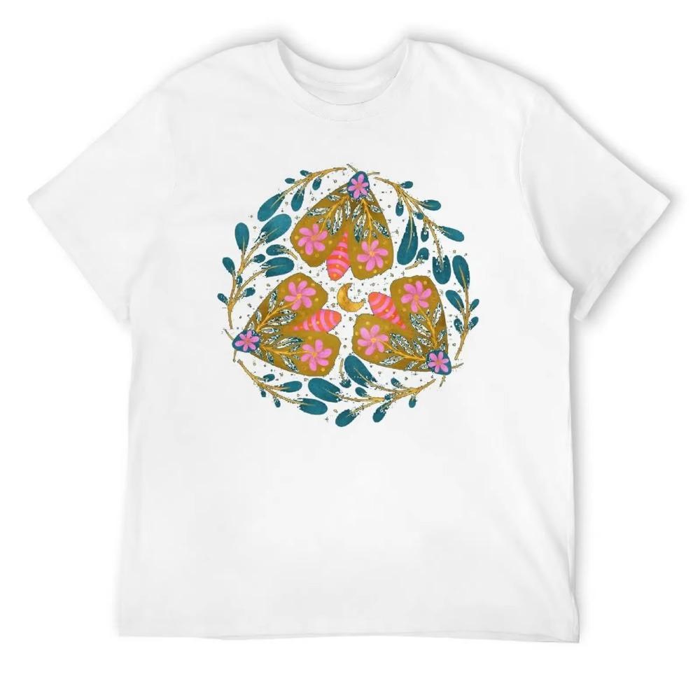 Mother's Day Floral Moths Men's Extra Soft Re T-shirts Hipster T-shirt Round Neck  Sport  Funny Aactivity Competition USA Size