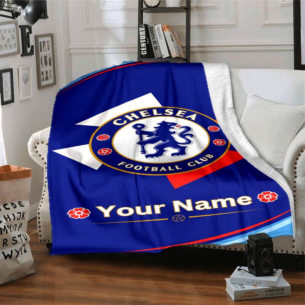 Chelsea Fc Football Player Customize Text Blanket Lightweight Customizable Blanket Comfortable Suitable for Sofa Livingroom Nap Bed for All Occasions