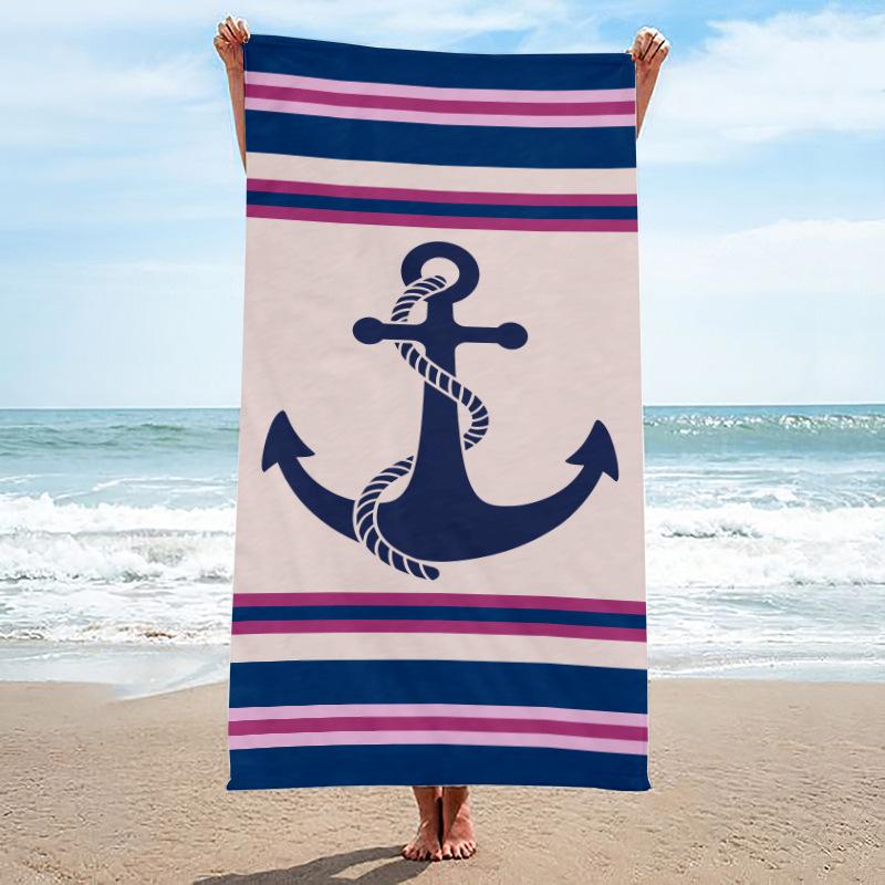 Tropical Macaw Parrot Beach Towel Hibiscus Flower Print Quick Dry Absorbent Towel for Summer Vacation