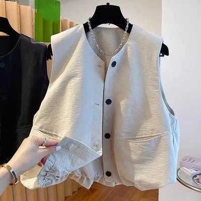 Top vestă elegant pentru femei, pregătit pentru primăvară: Jachetă casual fără mâneci, cu croială lejeră