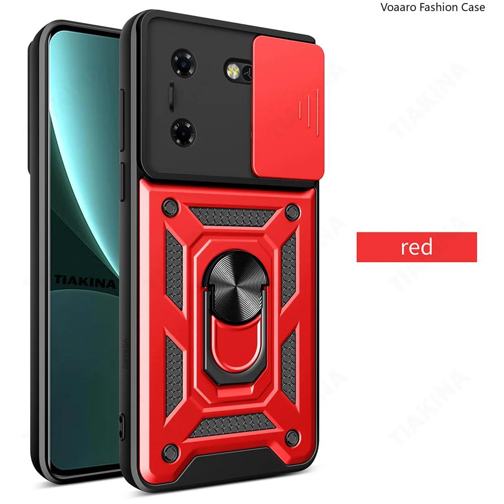 Slide Lens Camera Protective Armor Funda for Tecno Pova 5 Case Magnetic Ring Kickstand Holder Cover Shockproof Phone Capa