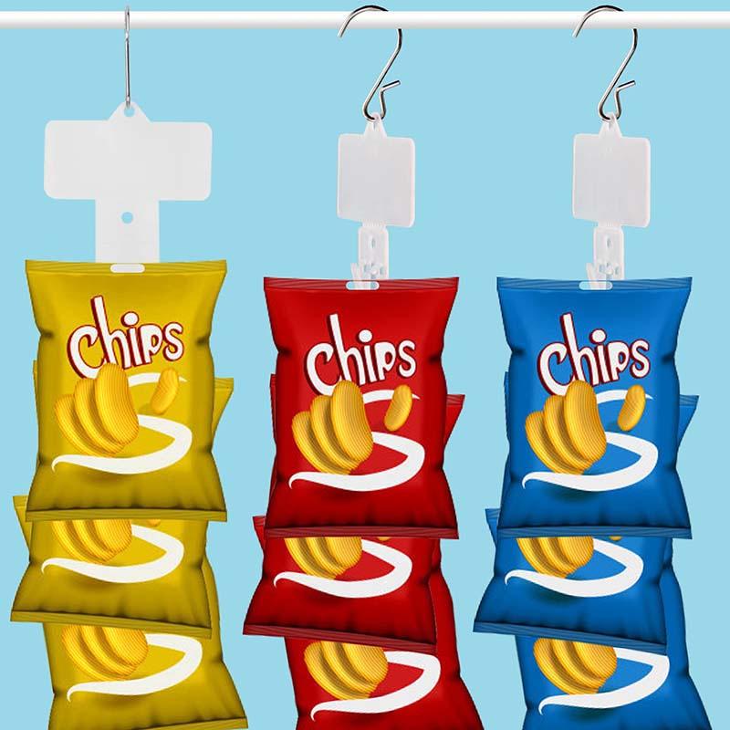 10 Pièces Bandes Suspendues Transparentes en Plastique pour Snacks Universelles Étagère de Supérette Présentoir Alimentaire Cintre Pliable Clip de Magasin Bandes