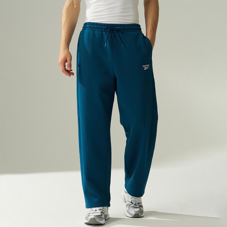 Reebok Casual Simple Comfortable Lace-Up Fleece Knit Sports Pants Unisex bottoms Dark-Blue 24FRM607UGBA