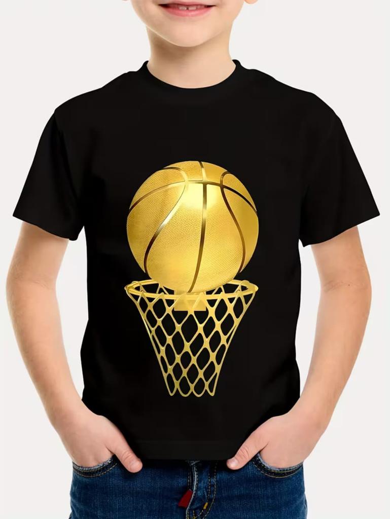 T-shirt pour Enfants Mode Impression 3D Été Manches Courtes Personnalisé Hip-Hop Confortable Col Rond Haut de Sport