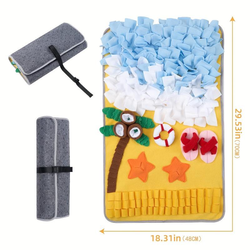 

WashableSnuffle Mat for Dogs Interactive Dog Toys Ocean Beach Sniff Foraging Mat Feed Game for Pets Boredom