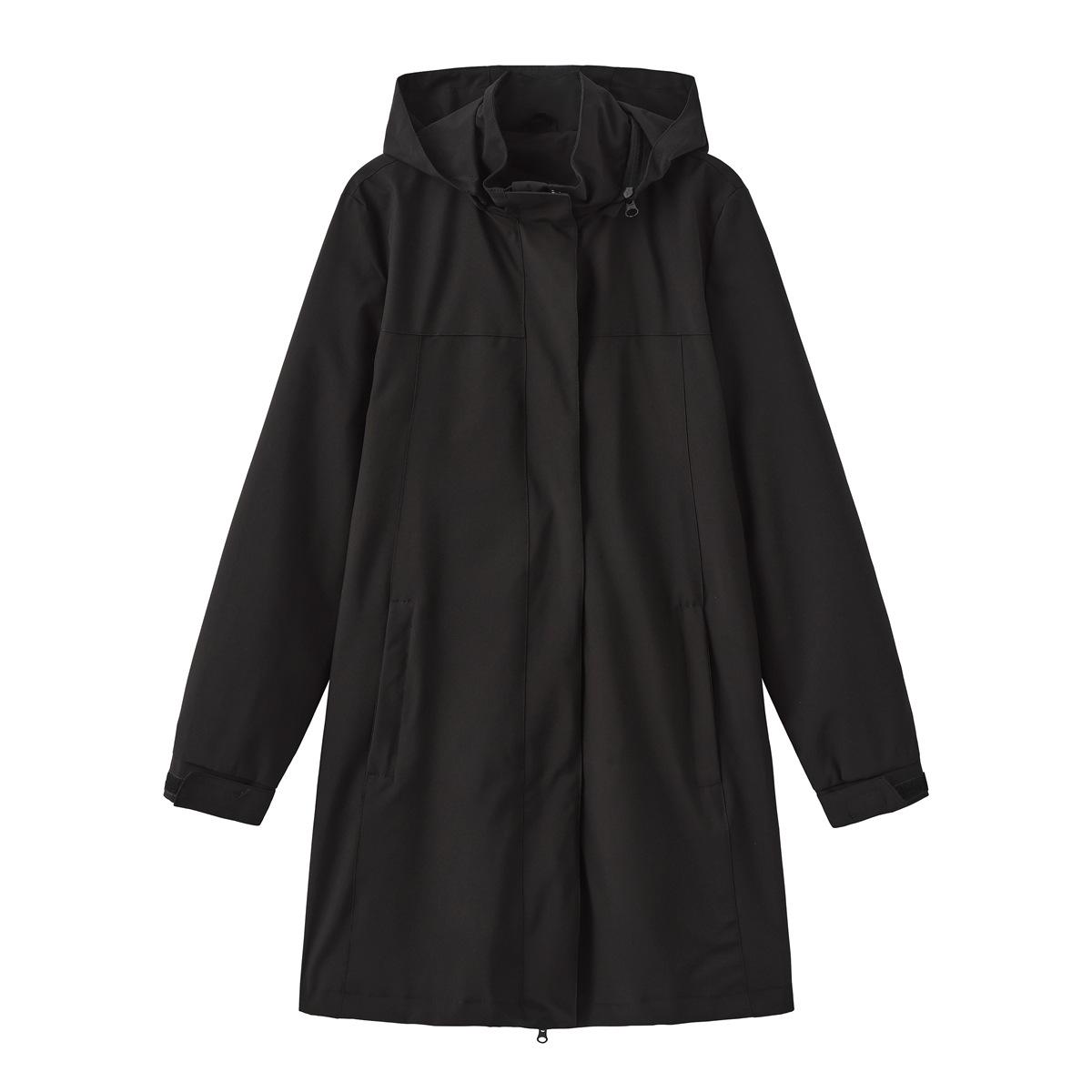Весна и осень Съемный капюшон Водоотталкивающая ветровка Женское однотонное тонкое пальто с длинными рукавами S