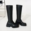 Fashion Platform Heel Knee High Boots Women Fashion Ladies Zipper Round Toe Knight Long Boots Autumn Winter Women's Shoes Footwear