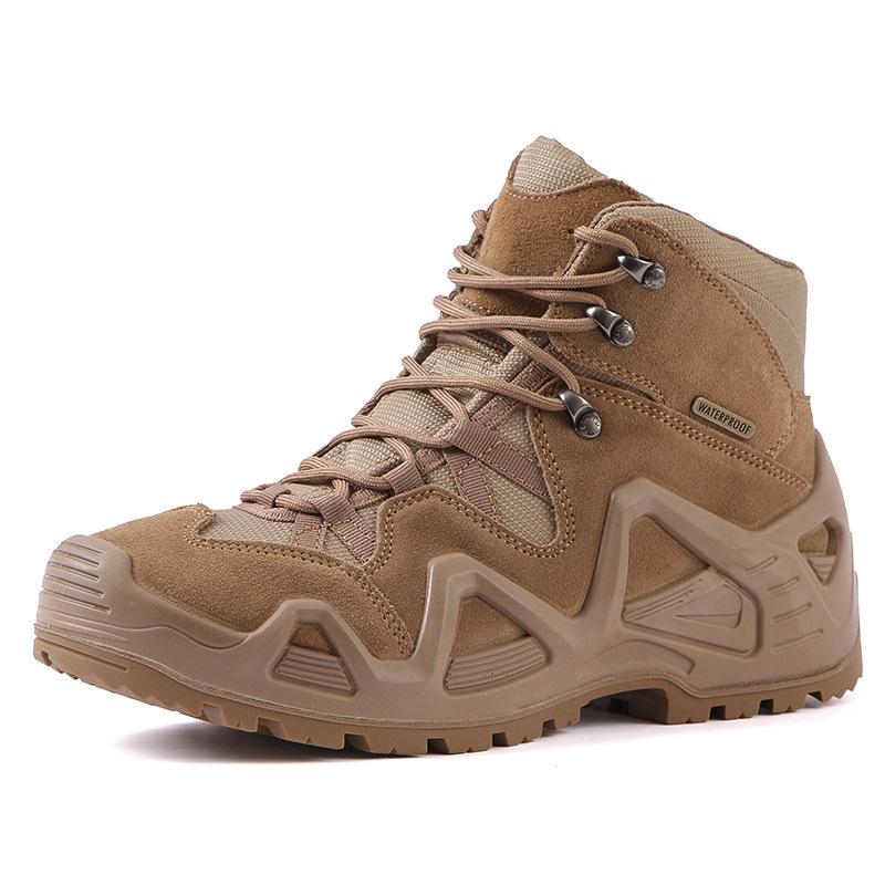 US Army Desert Waterproof Anti-Stab Combat Boots - Non-Slip Tactical Hiking & Mountaineering Shoes for Spring & Autumn
