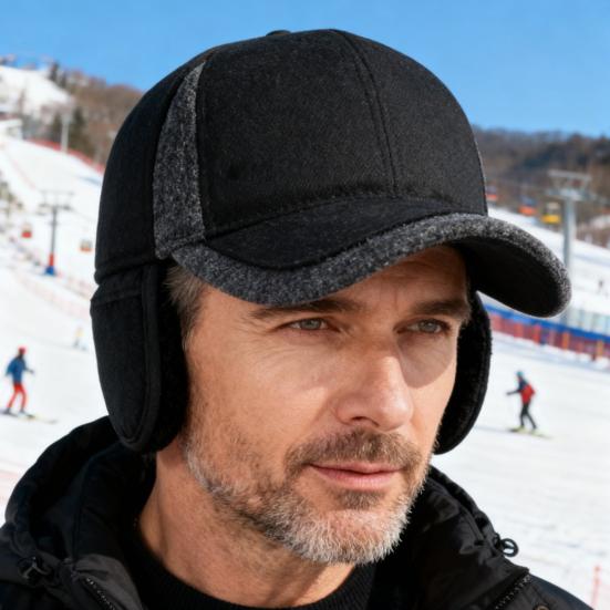 High-Density Baseball Hat Thickened Warm Windproof Cap Adjustable Ear Protection Middle-Aged Elderly Winter Hat