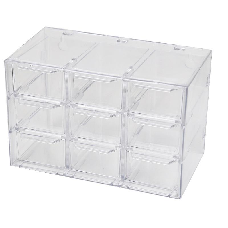 Transparent Nine Compartments Six Compartments Dustproof Drawer Desktop Storage Box Stationery Jewellery 12 Compartments Cosmetic Storage Students
