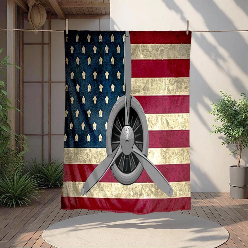 1pc flag pattern blanket, all season lightweight home office outdoor nap multifunctional blanket