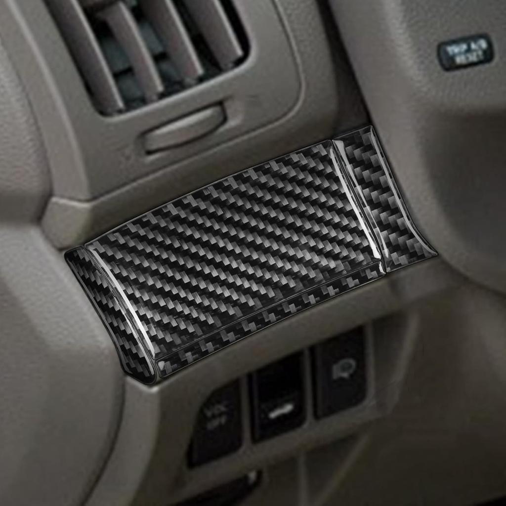 2pcs Radio Console Panel Carbon Fiber Sticker Cover Kit AC Button Frame for Infiniti G37 2008-2013 G35 2007-08 G25 2011 2012 Q60 2014 2015 (Style B)