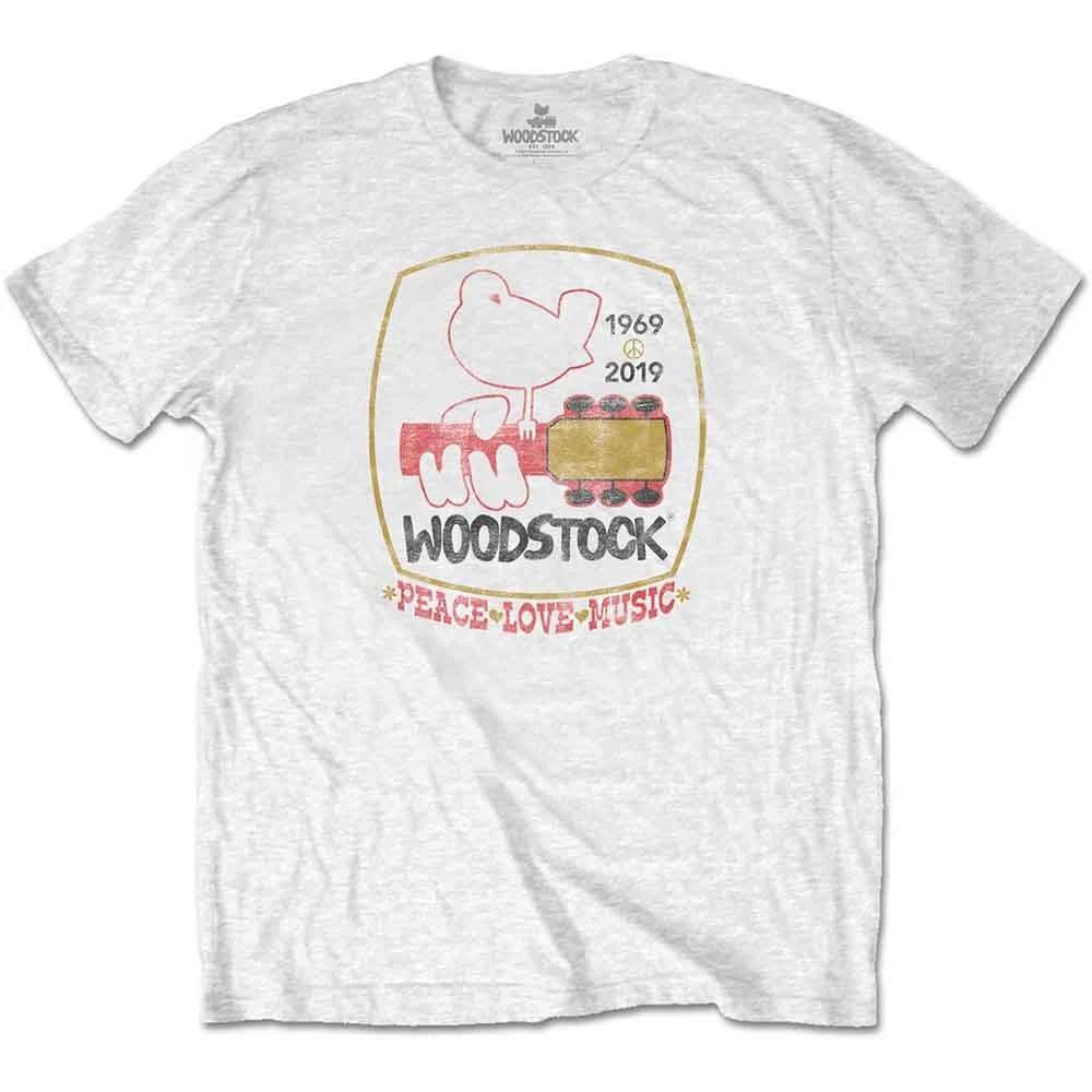 Woodstock Peace Love Music Official Mens Unisex T-Shirt S
