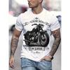Summer Casual Men's Retro Motorcycle Pattern "I'm Not Old, I'm Classic" Printed Short Sleeved Round Neck T-shirt, Father's Day G
