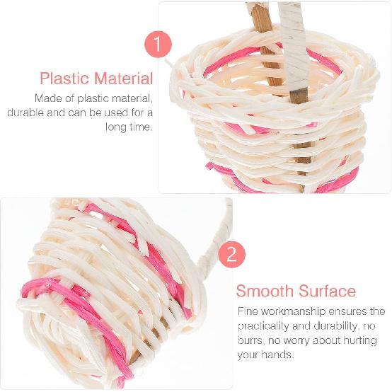 ABOOFAN 10 Pcs Mini Woven Baskets with Handles Miniature Flower Basket Wicker Picnic Basket Tiny Party Favor Container Farmhouse Decor for Crafts