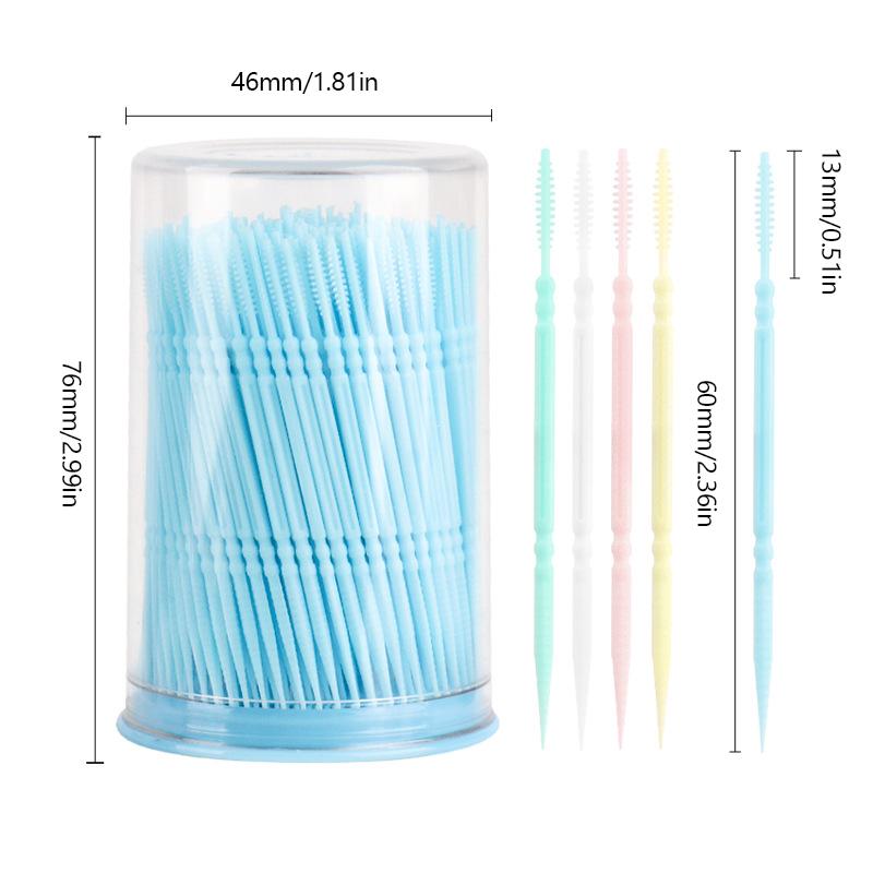 300/Pcs Toothpick Brush Plastic Toothpick Double Head Disposable Household Interdental Brush Teeth Picking Dental Floss