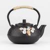 300ML 600ML 800ML Japanese Iron Tea Pot Plum and Bamboo Painted Cast Iron Kettle Boiling Water Set with Strainer Pot