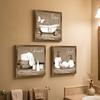 3Pcs Vintage Bathroom Wooden Plaques Farmhouse Relax Soak Unwind Wall Art Laundry Room