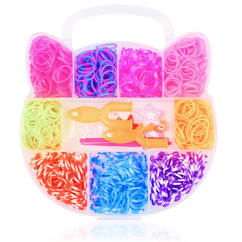 Stav na gumičky Rainbow pro děti - DIY náramek hračka s 28, 32 mřížkami